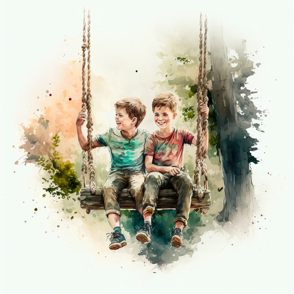 boys on the swing