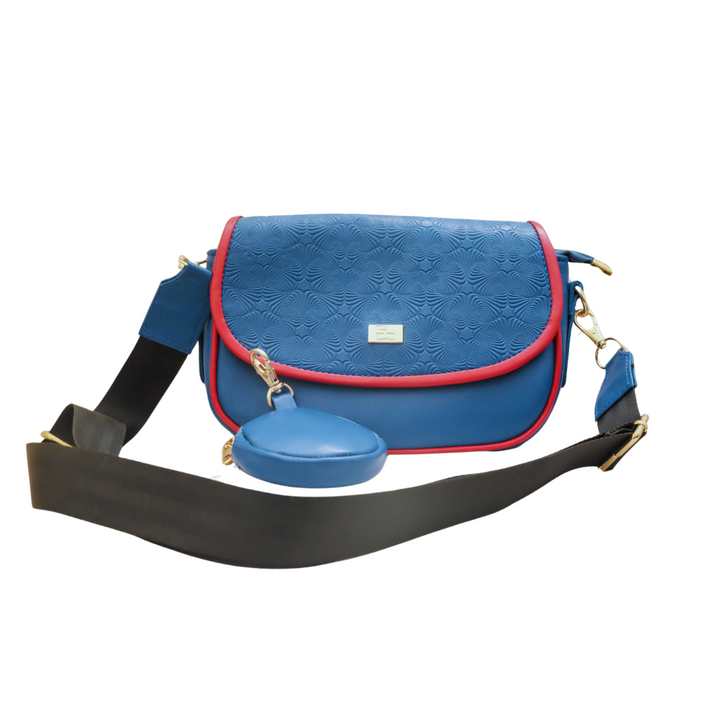 Blue Leather Sling Bag