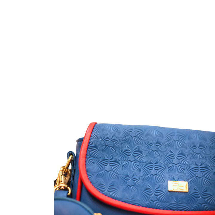 Blue Leather Sling Bag